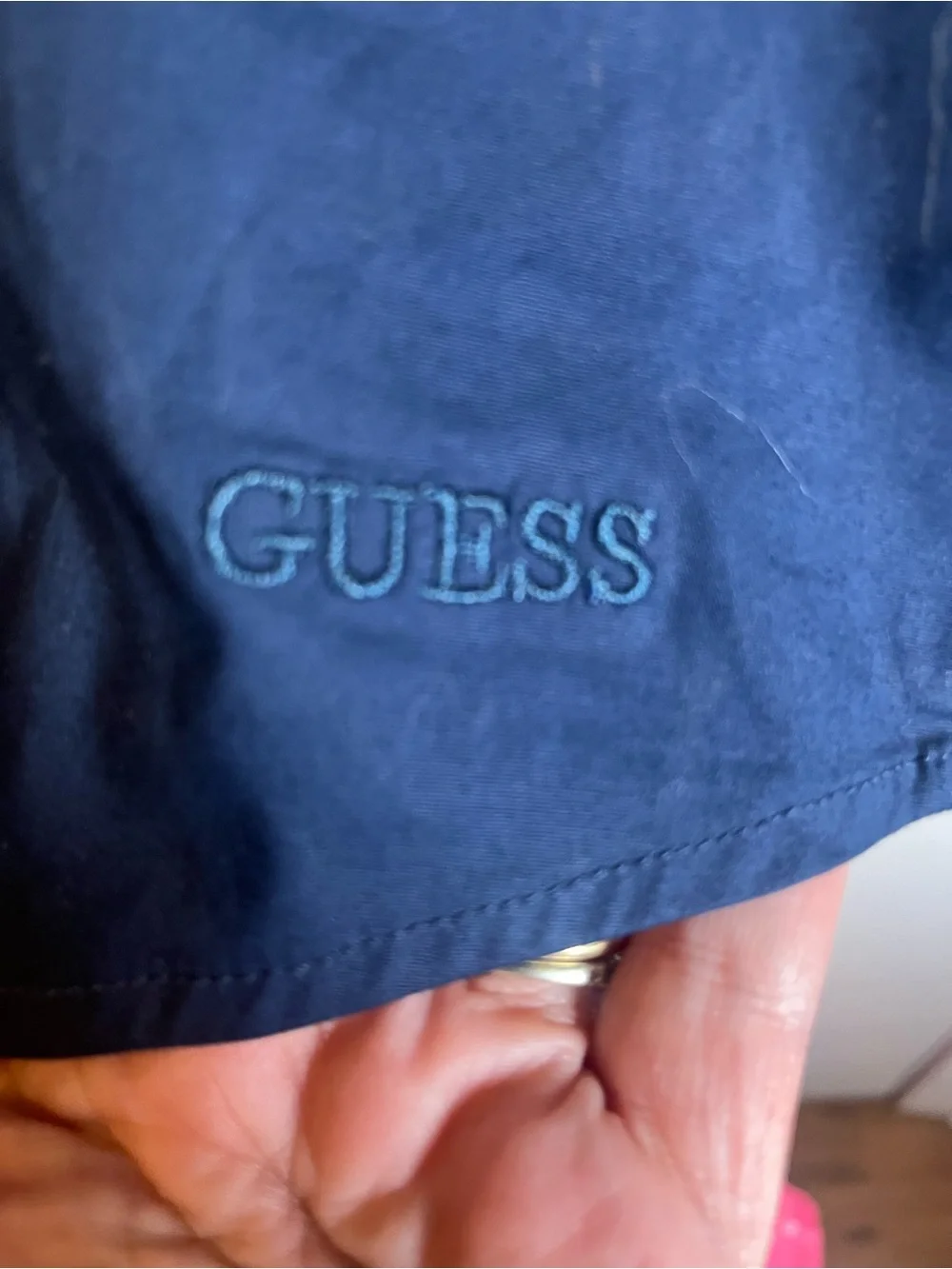 Guess Men's Navy Short-Sleeve Button-Down Shirt